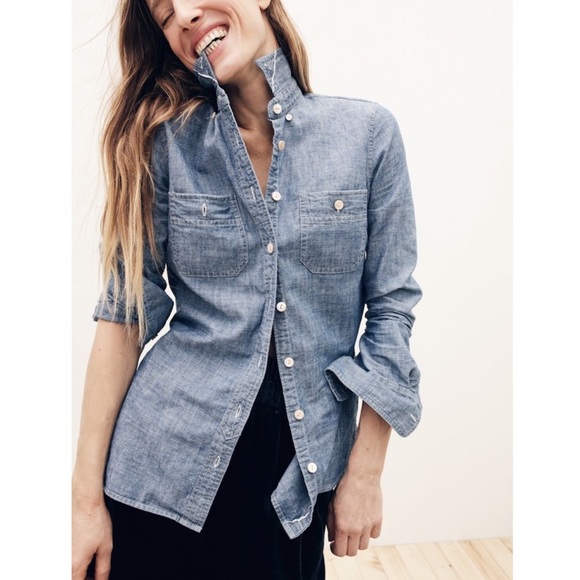 J. Crew Tops - j.crew • selvedge chambray shirt